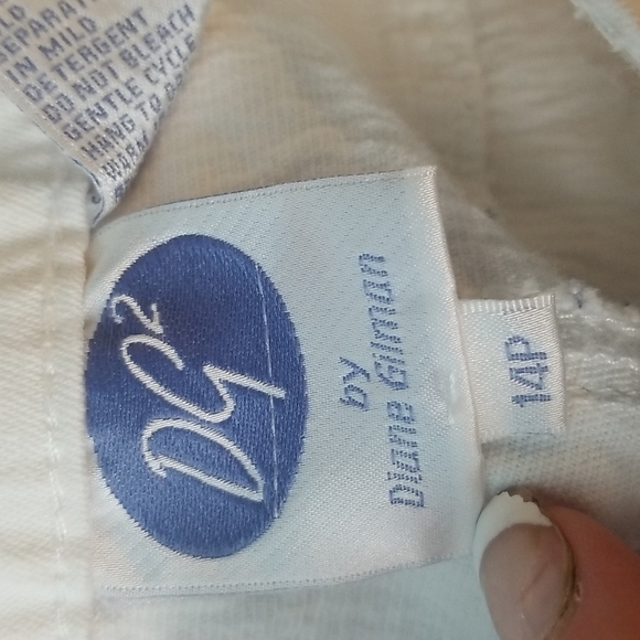 DG2 Diane Gilman Size 14P Off White Crinkle Jeans - Picture 3 of 4